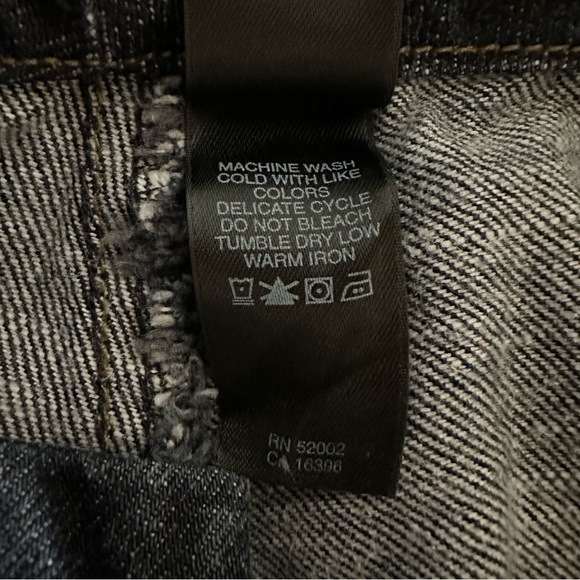 DKNY Jeans Pants Vintage Flare Dark Blue Wash Denim Raw Split Raw Hem Preppy 4 - Picture 9 of 10